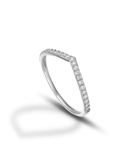 Anello Dana Indian in Oro Bianco con Pietre