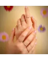 Bague indienne Dana en or blanc avec pierres