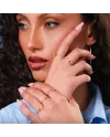 Anello Dana Indian in Oro Bianco con Pietre