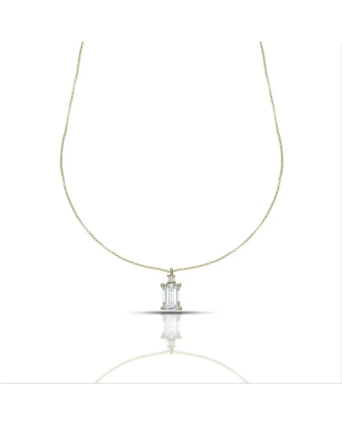 Dana Necklace in Yellow Gold with Swarovski Crystal Point