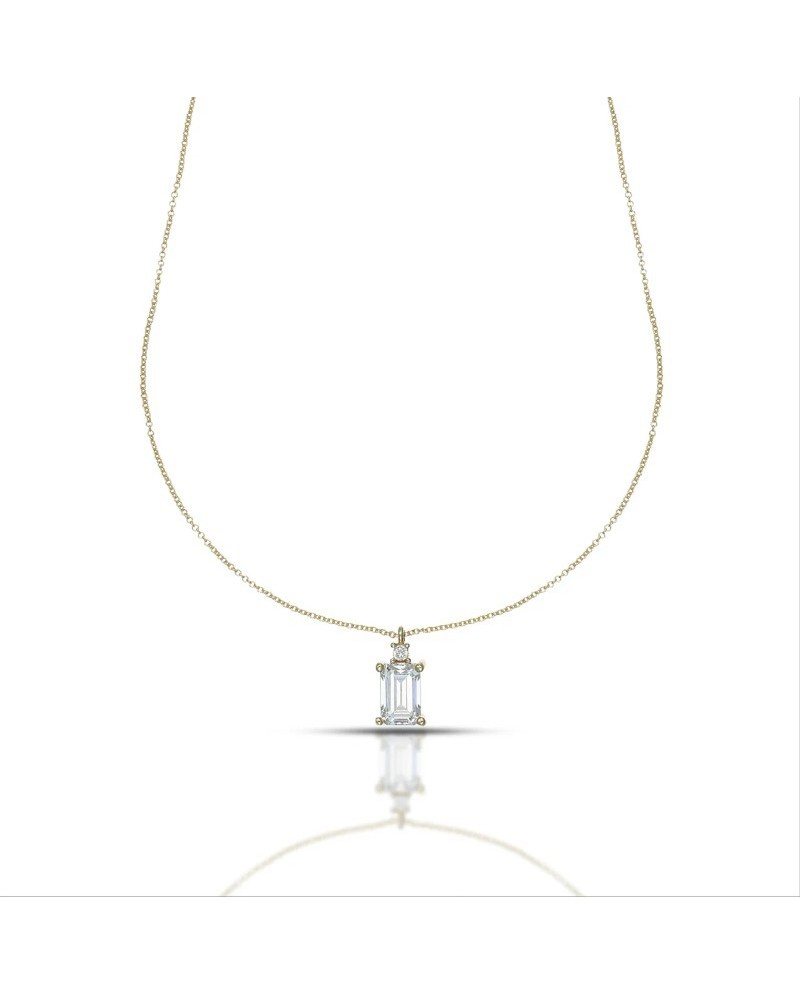 Collier Dana en or jaune avec pointe de cristal Swarovski