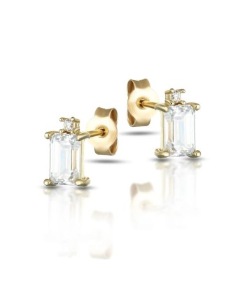 Orecchini a Lobo Dana in Oro Giallo con Punto Luce Swarovski