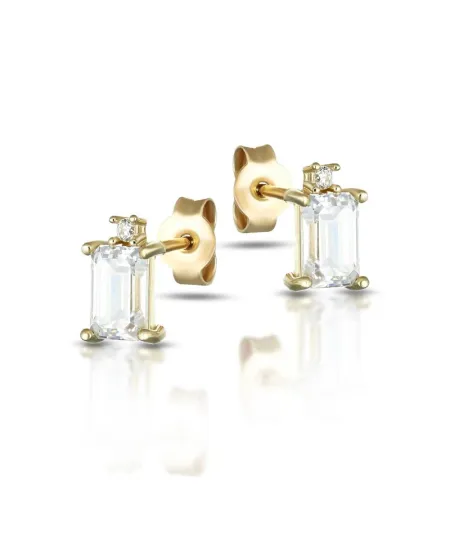 Orecchini a Lobo Dana in Oro Giallo con Punto Luce Swarovski