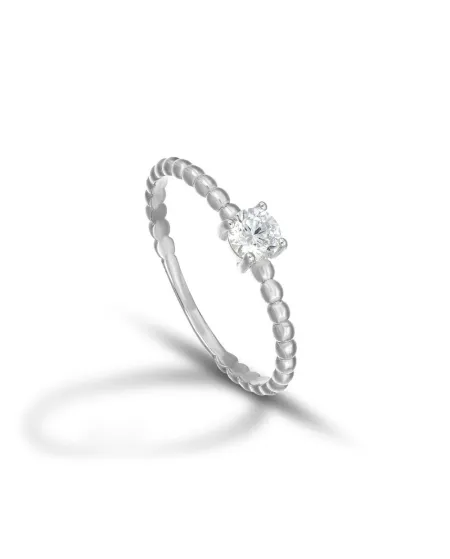 Bague solitaire Dana en or blanc