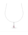 Collana Dana Sparkling Stick in Oro Bianco con Cuore Rosa