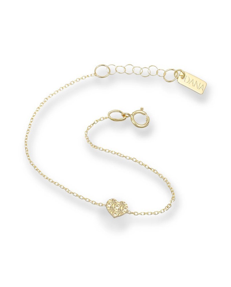 Bracciale Dana Baby in Oro Giallo con Cuore Diamantato