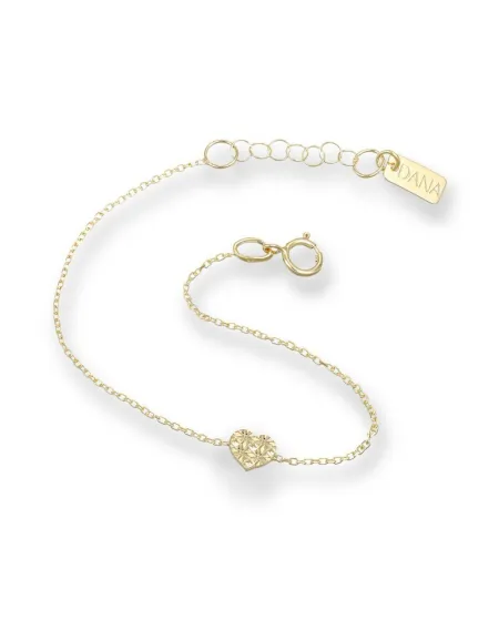 Dana Baby Bracelet in Yellow Gold with Diamond Heart