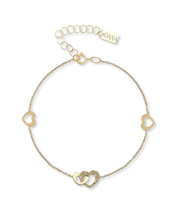 Dana Cordelia Yellow Gold Bracelet with Intertwined Hearts