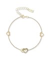 Dana Cordelia Yellow Gold Bracelet with Intertwined Hearts