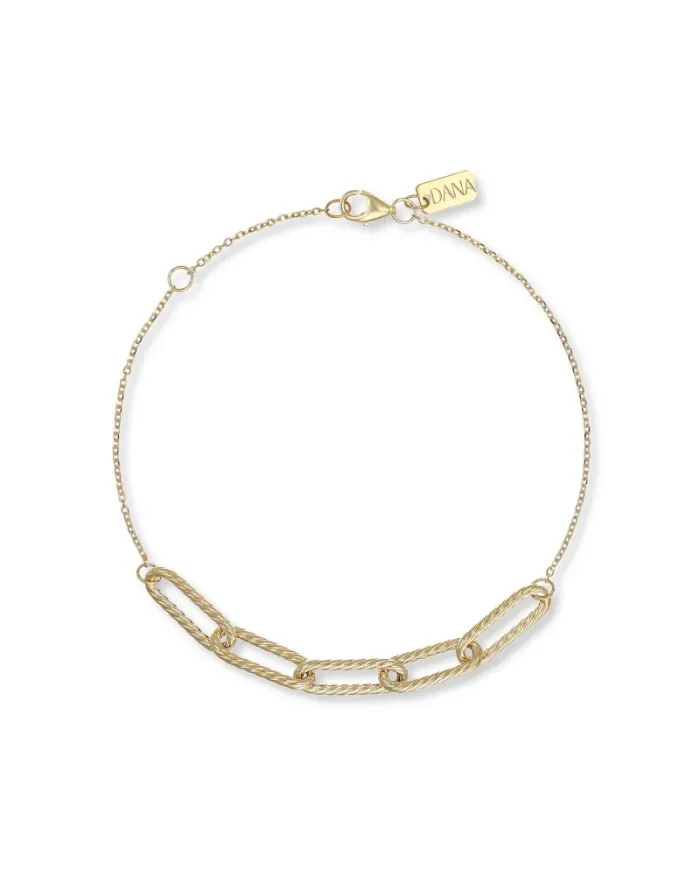 Bracciale Quintessenza in Oro Giallo con Elementi Ovali Diamantati