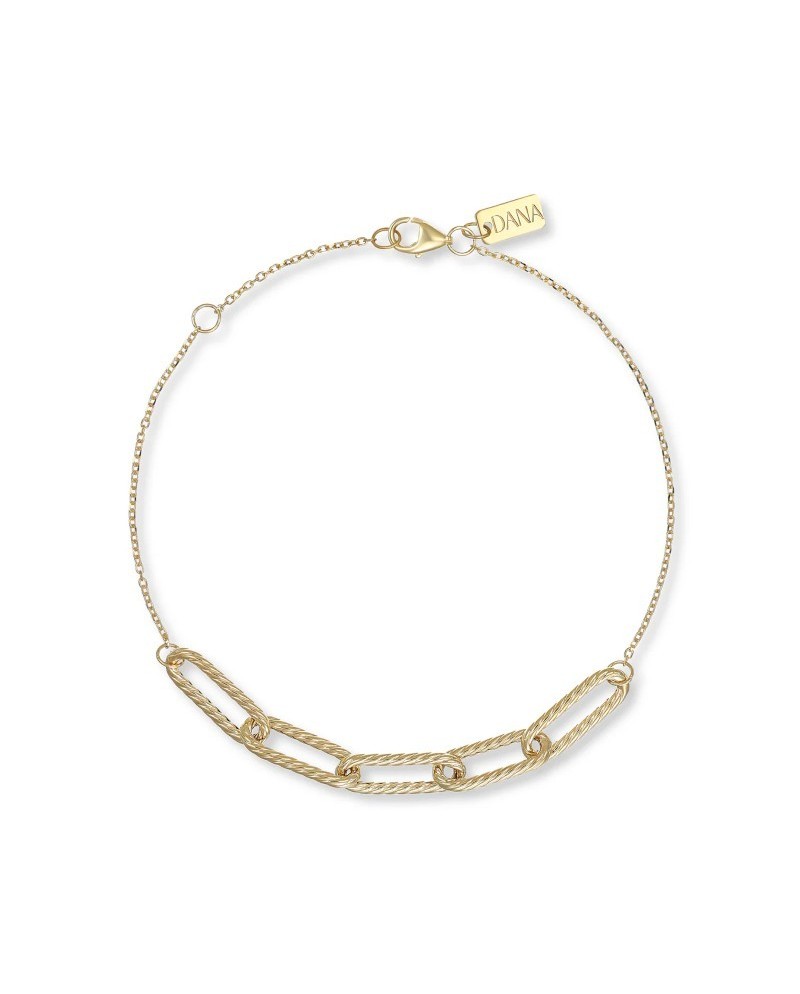 Bracelet Quintessence en or jaune avec éléments en diamant ovale