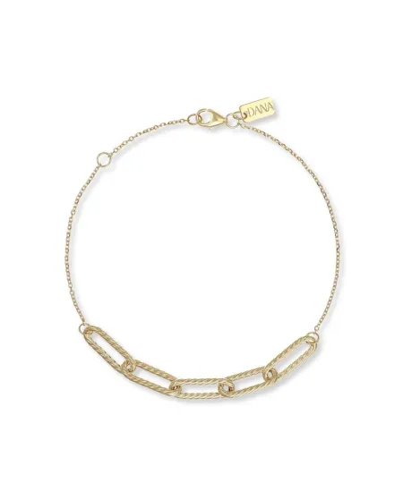 Bracciale Quintessenza in Oro Giallo con Elementi Ovali Diamantati