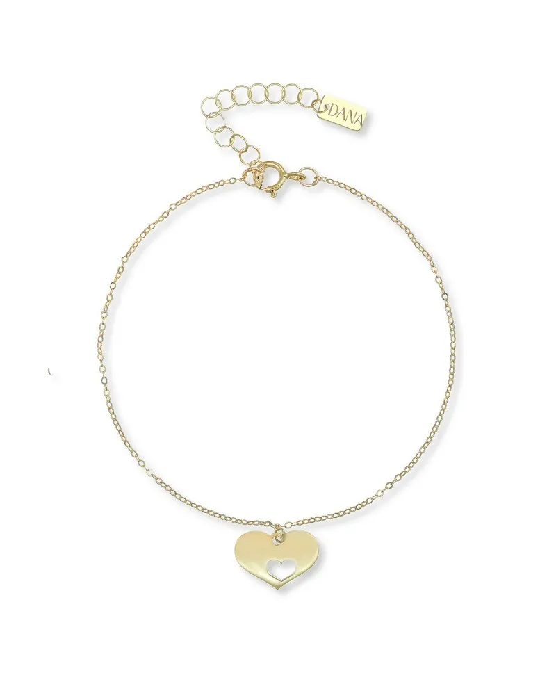 Bracciale Dana in Oro Giallo con Cuore Pendente