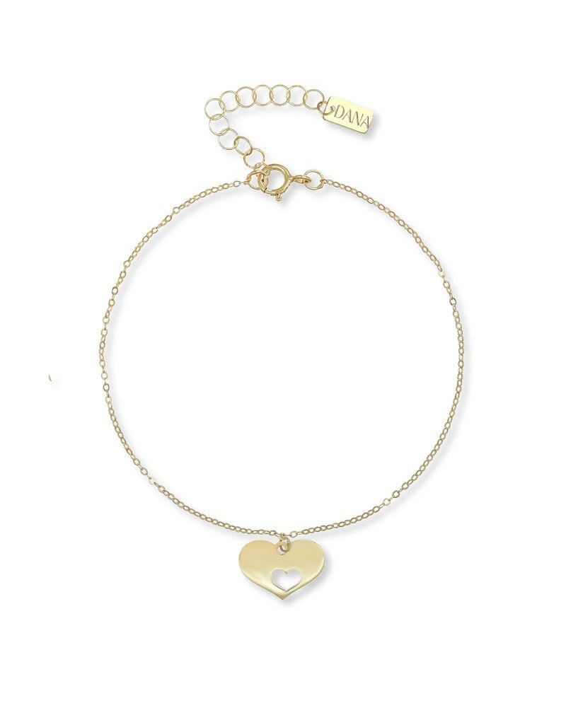 Dana Bracelet in Yellow Gold with Pendant Heart