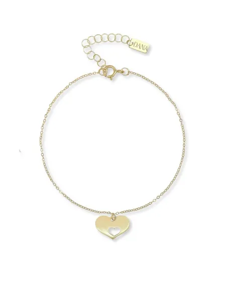Bracciale Dana in Oro Giallo con Cuore Pendente