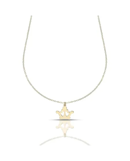 Collier Dana en or jaune avec pendentif couronne