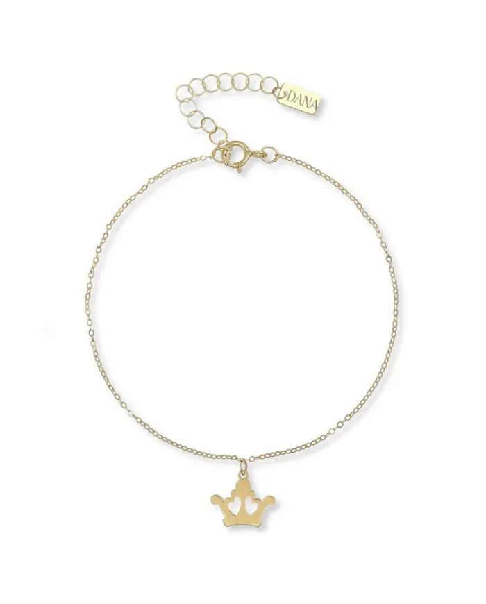 Dana Bracelet in Yellow Gold with Pendant Crown