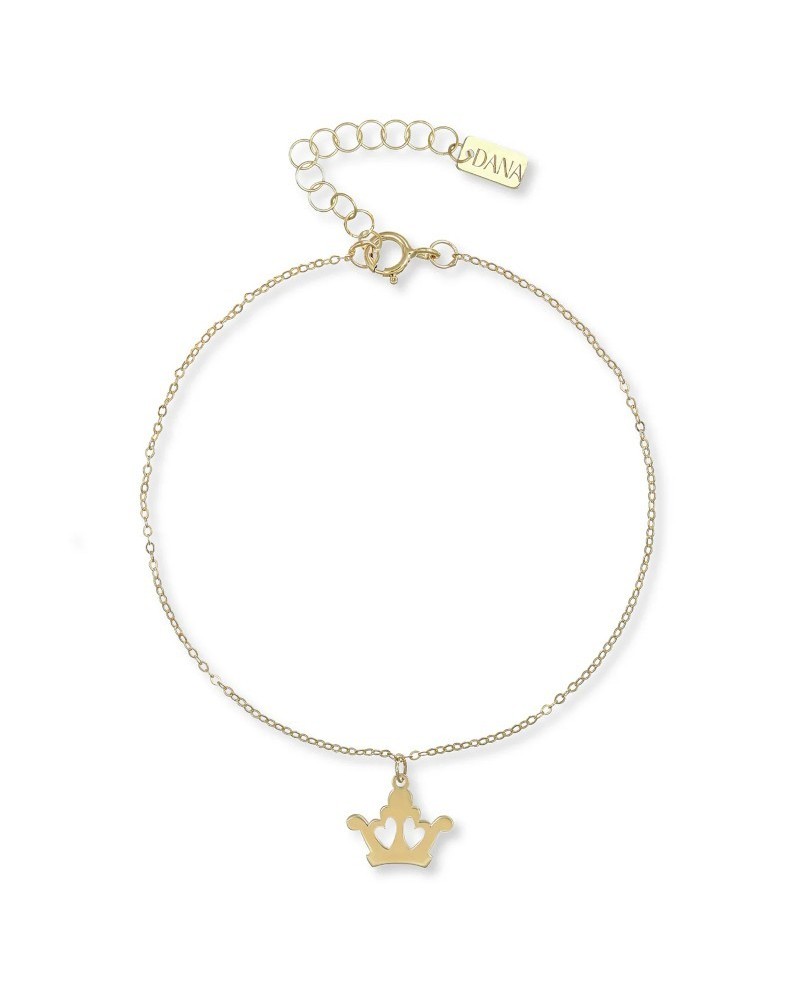Bracciale Dana in Oro Giallo con Corona Pendente