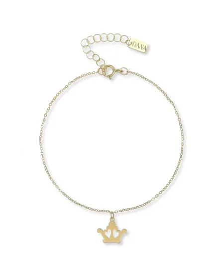 Bracciale Dana in Oro Giallo con Corona Pendente