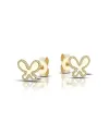 Boucles d'oreilles à tige en or jaune Dana avec papillon en diamant