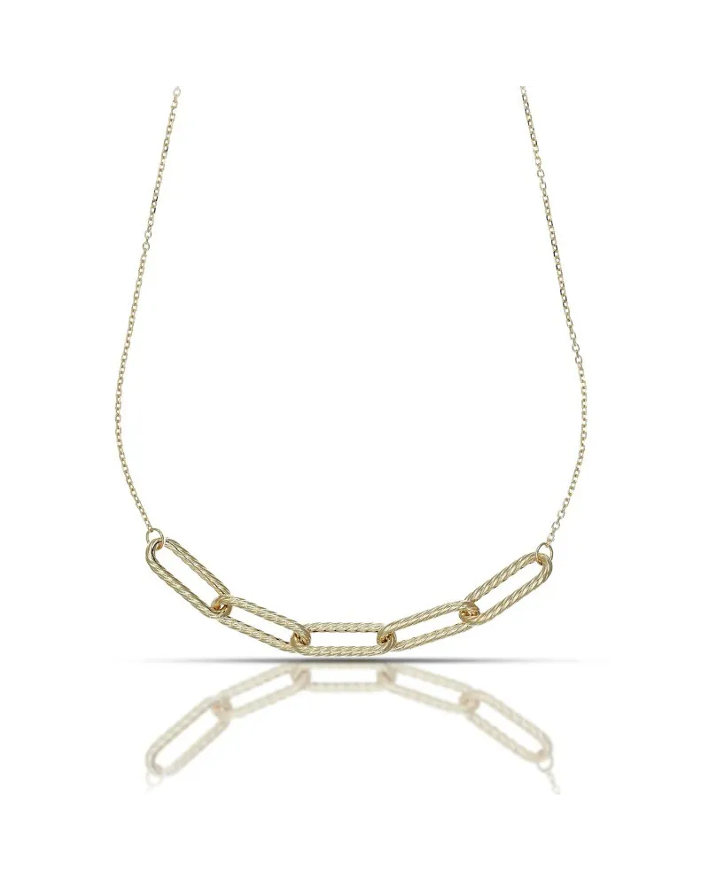 Collana Quintessenza in Oro Giallo con Elementi Ovali Diamantati