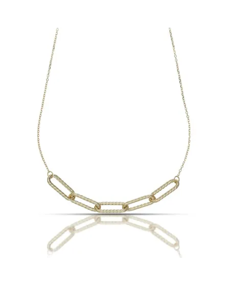 Collana Quintessenza in Oro Giallo con Elementi Ovali Diamantati