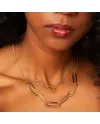 Collier Quintessence en or jaune avec éléments en diamant ovale
