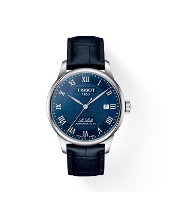 Tissot Le Locle Powermatic 80 Watch with Blue Dial and Leather Strap