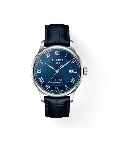 Orologio Tissot Le Locle Powermatic 80 con Quadrante Blu e Cinturino in Pelle