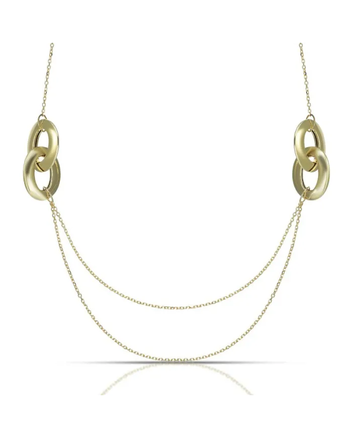 Collana Ovalya in Oro Giallo con Elementi Ovali