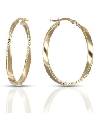 Dana Helix Oval Earrings in Yellow Gold
