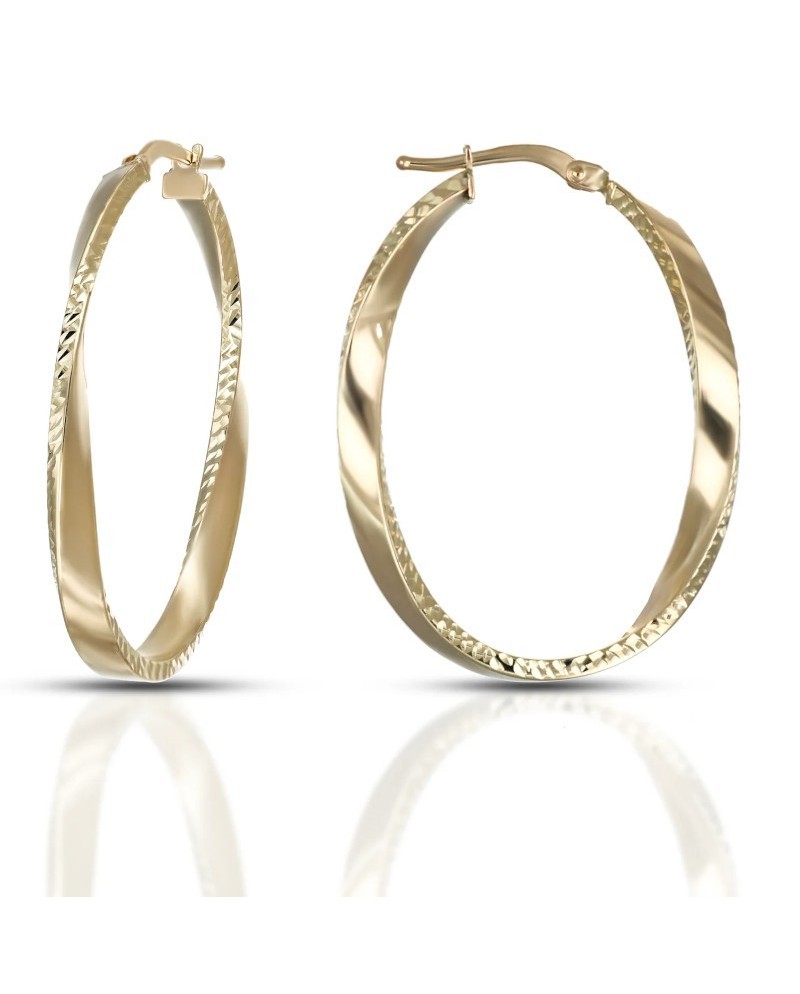 Orecchini Ovali Dana Helix in Oro Giallo