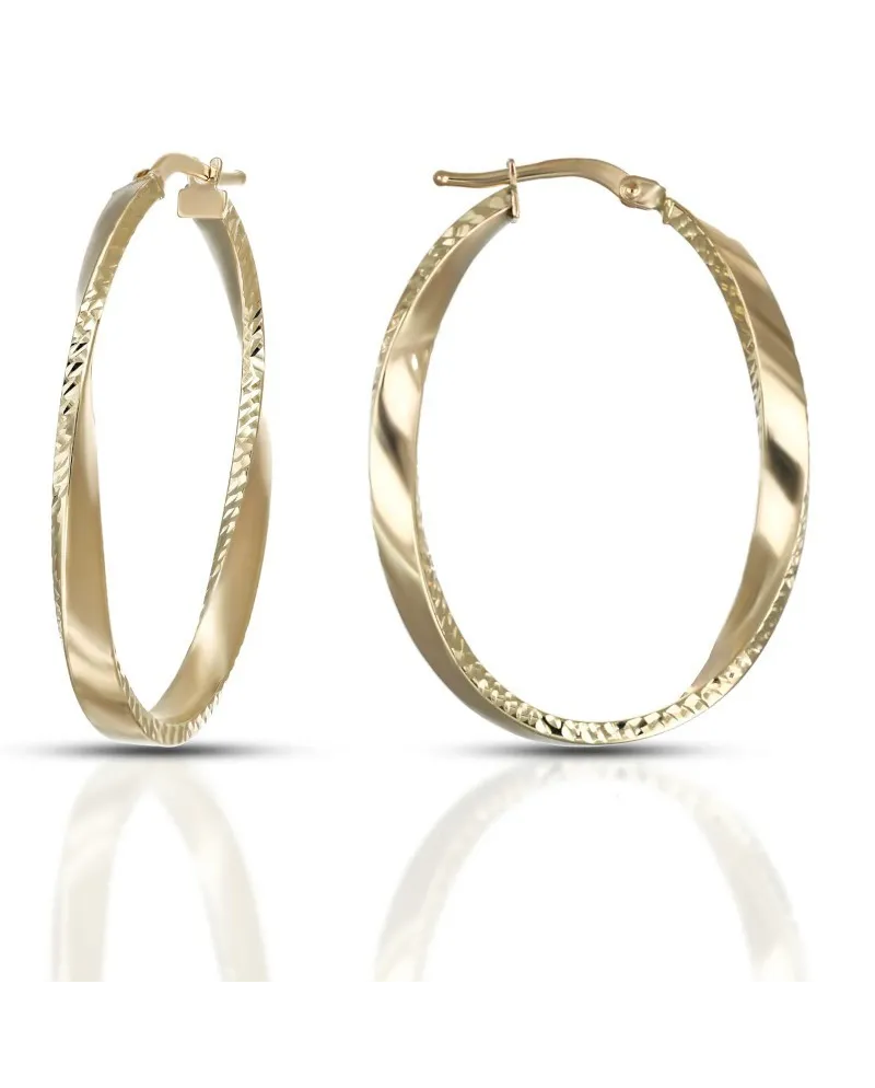 Orecchini Ovali Dana Helix in Oro Giallo