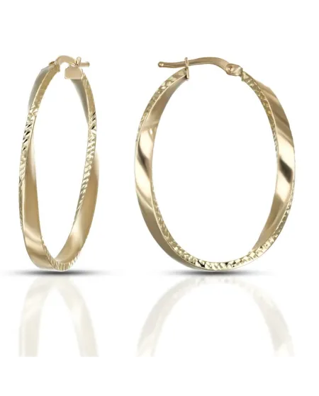 Boucles d'oreilles ovales Dana Helix en or jaune