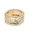 Dana Yellow Gold Ring with Square Diamond Band