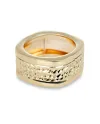 Dana Yellow Gold Ring with Square Diamond Band
