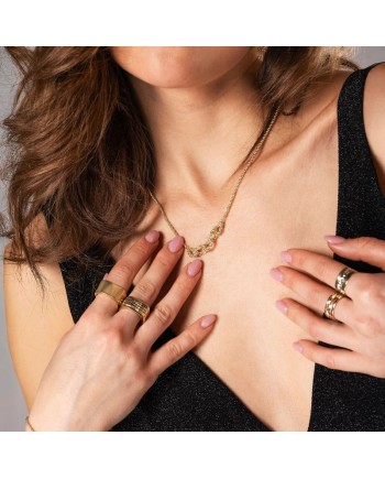 Bague Dana en or jaune avec anneau carré en diamant