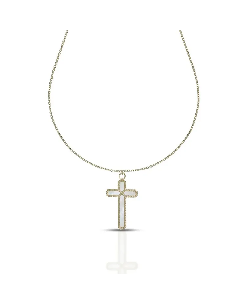 Collana Dana Corpus Lux in Oro Giallo con Croce Double Face