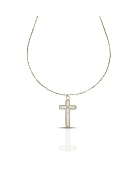 Collier Dana Corpus Lux en or jaune avec croix double face