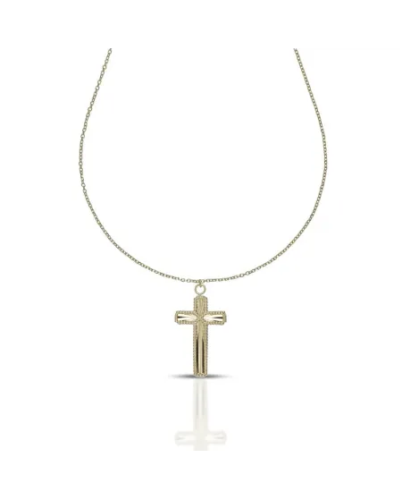Collier Dana Corpus Lux en or jaune avec croix double face