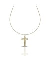 Collier Dana Corpus Lux en or jaune avec croix double face