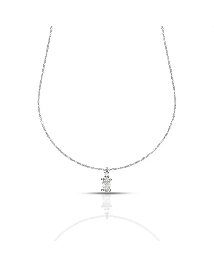 Dana Necklace in White Gold with Swarovski Marquise Light Point