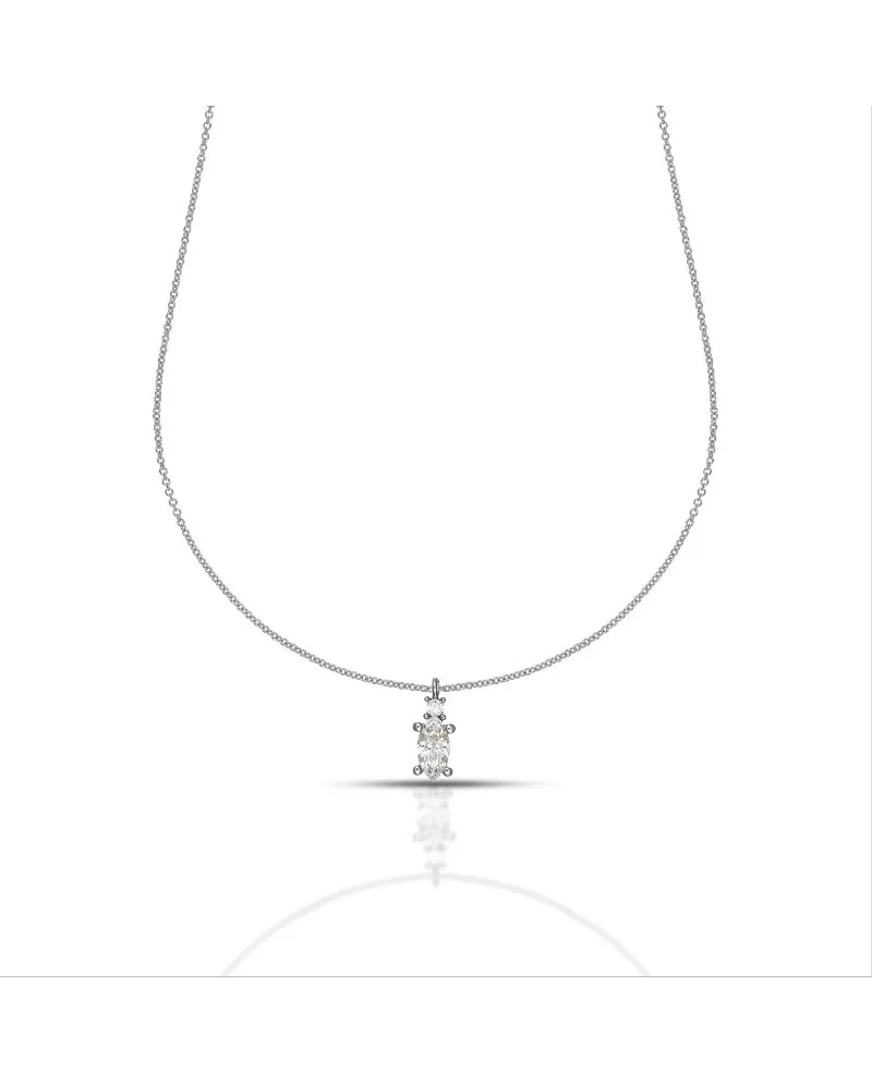 Collana Dana in Oro Bianco con Punto Luce Marquise Swarovski