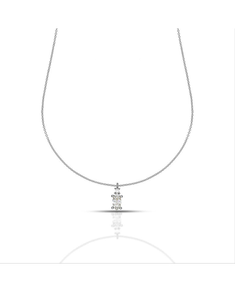Collier Dana en or blanc avec Swarovski Marquise Light Point