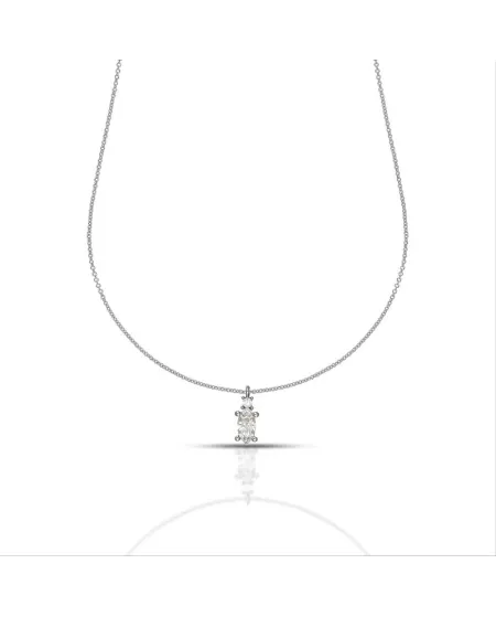 Collana Dana in Oro Bianco con Punto Luce Marquise Swarovski