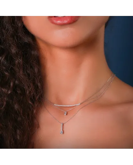 Collana Dana in Oro Bianco con Punto Luce Marquise Swarovski