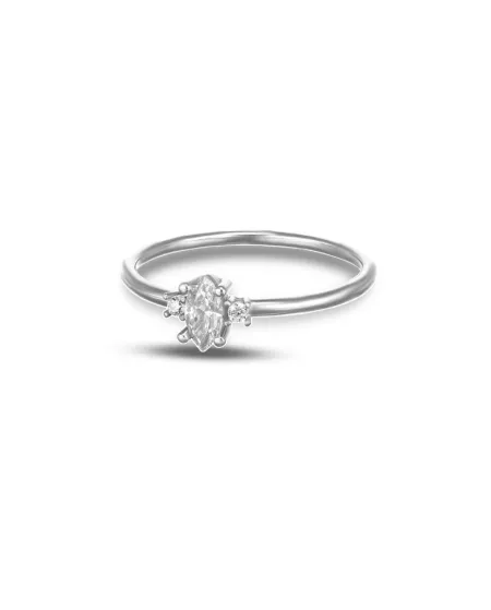 Anello Dana in Oro Bianco con Swarovski Marquise