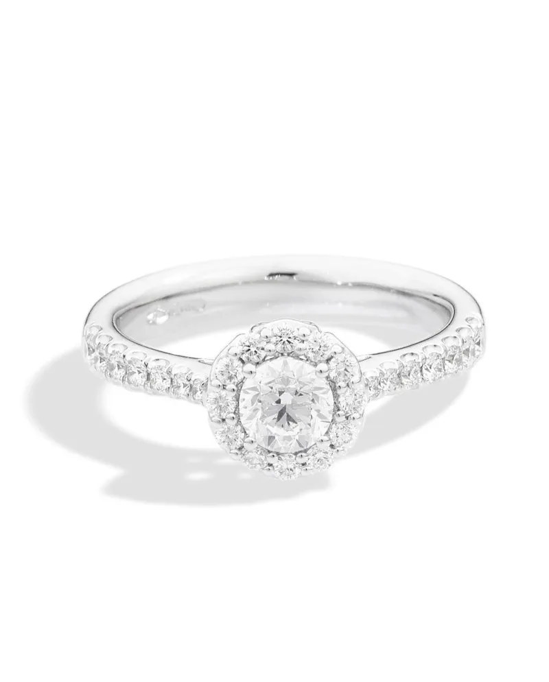 Recarlo Anniversary Solitaire Ring in White Gold with Diamonds