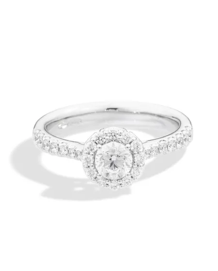 Recarlo Anniversary Solitaire Ring in White Gold with Diamonds