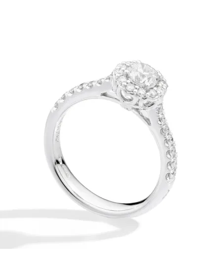 Bague solitaire anniversaire Recarlo en or blanc avec diamants